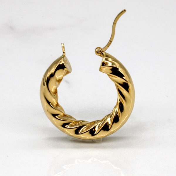 Yellow Gold Twisted Hoops | Online