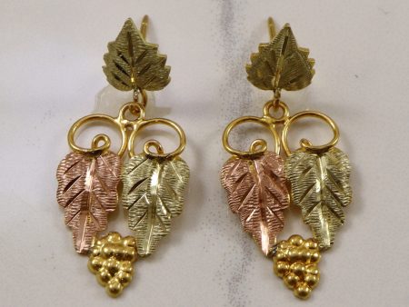 Multi Gold Grape Leaf Drop Earrings | Fashion