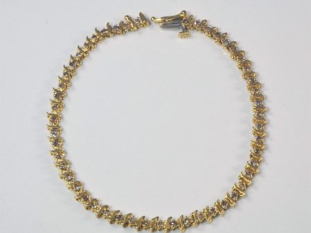 Yellow Gold Diamond Tennis Bracelet | 0.50ctw | 7.5  | For Discount