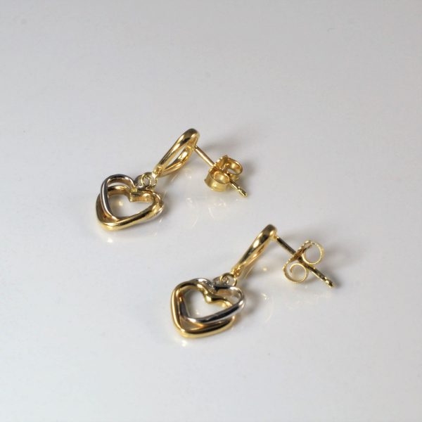 Double Heart Drop Earrings | Hot on Sale