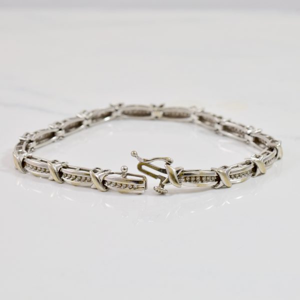 Channel Set Diamond Tennis Bracelet | 0.45 ctw SZ 7.5  | Online Hot Sale