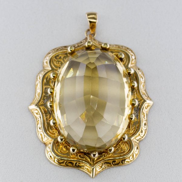 100 Ways  Ornate Victorian Citrine Pendant | 26.00ct | Cheap