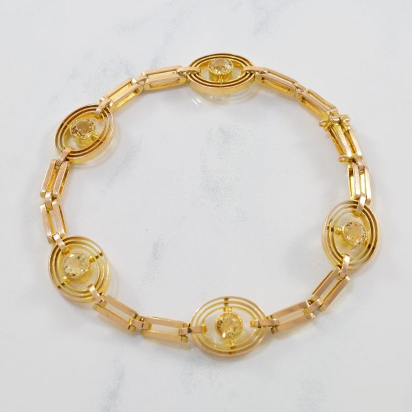 Victorian Era Bezel Set Topaz Bracelet | 1.25ctw | 7  | Discount