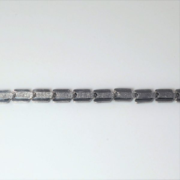 Reversible Patterned Platinum Chain Bracelet | 7  | Hot on Sale