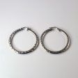 Textured White Gold Hoops | Cheap