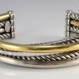 Phillip Gavriel  Sterling Silver & Gold Italian Cable Triple Row Abbraccio Cuff Online now