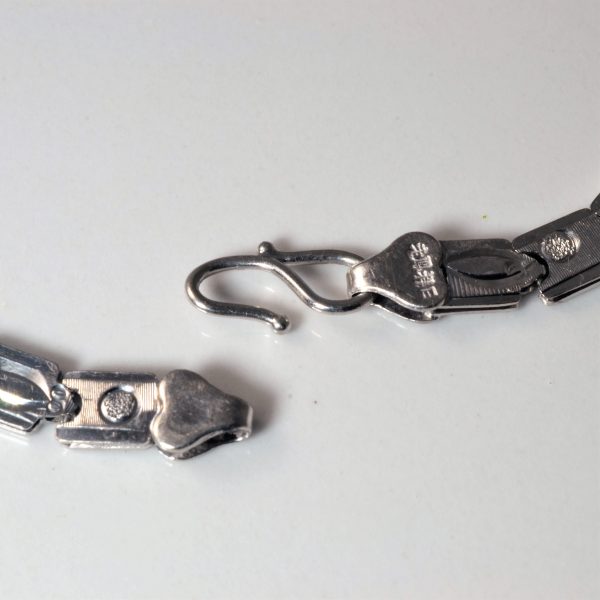 Reversible Patterned Platinum Chain Bracelet | 7  | Hot on Sale