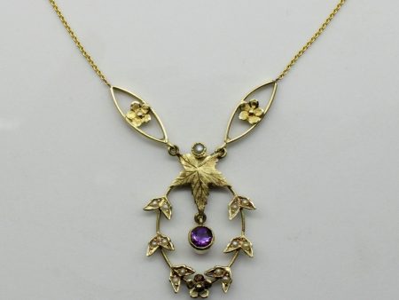 100 Ways  Edwardian Amethyst & Seed Pearl Necklace | 0.28ct | 18  | Online Hot Sale