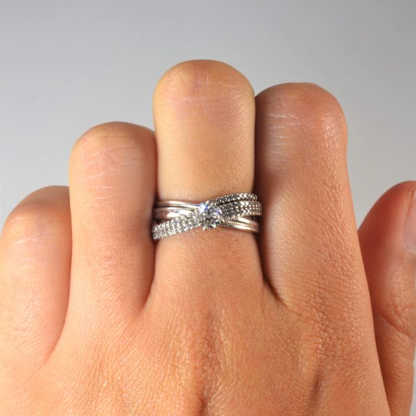 Diamond Overlay Engagement Ring | 0.56ctw | SZ 5.75 | Fashion