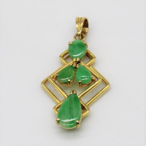 Pear Cut Cabochon Jadeite Pendant | 1.00ctw | Discount